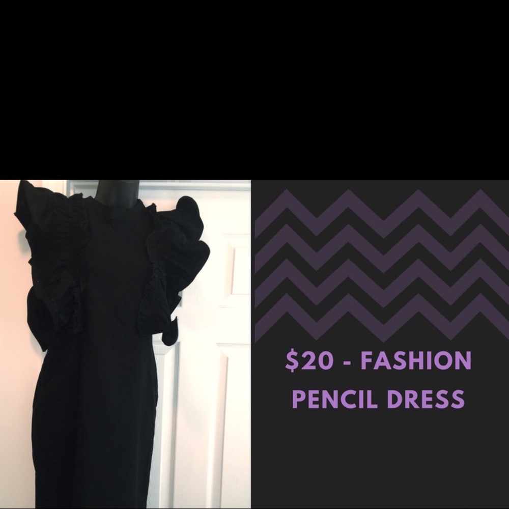 Black pencil dress.